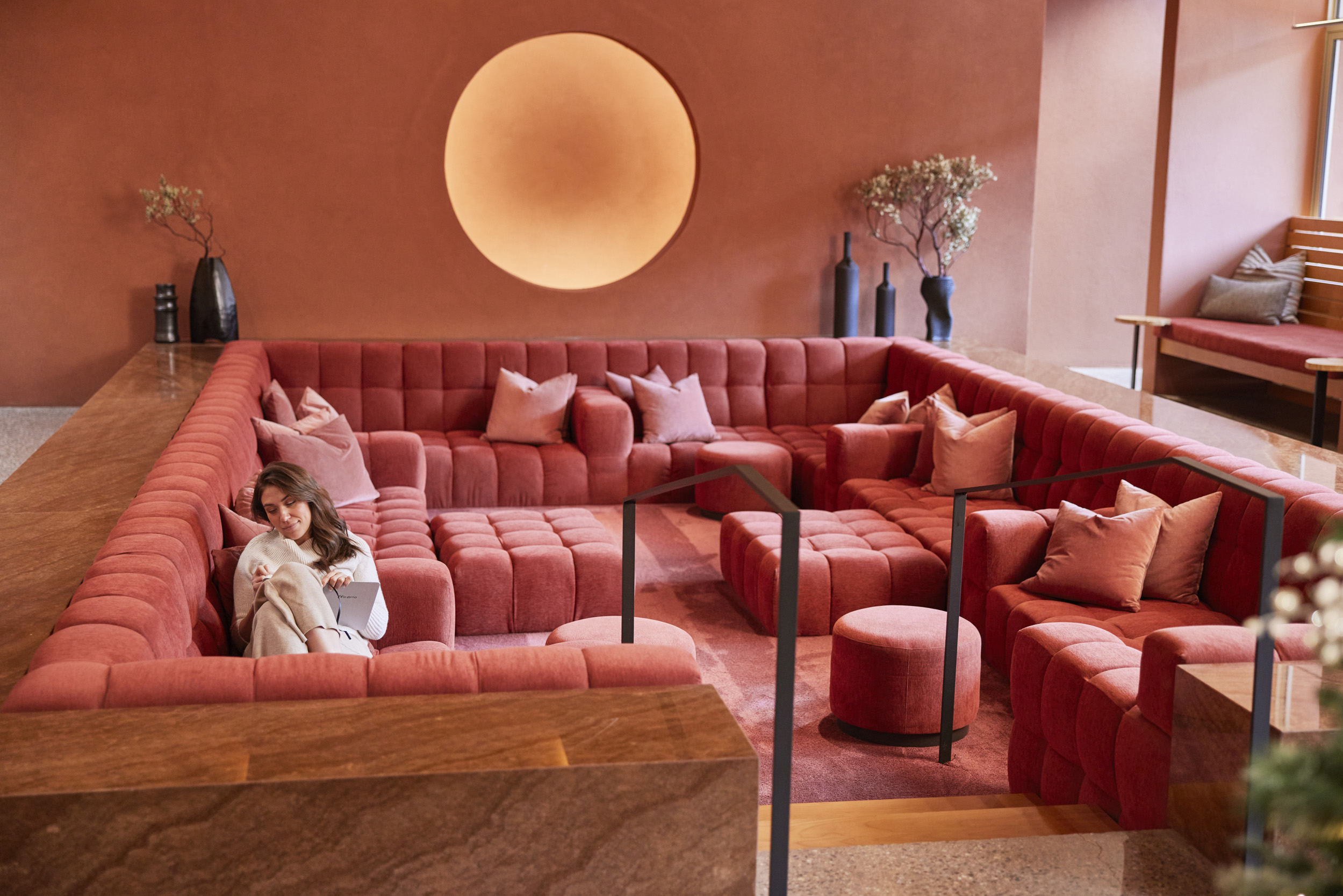 woman relaxing in living room