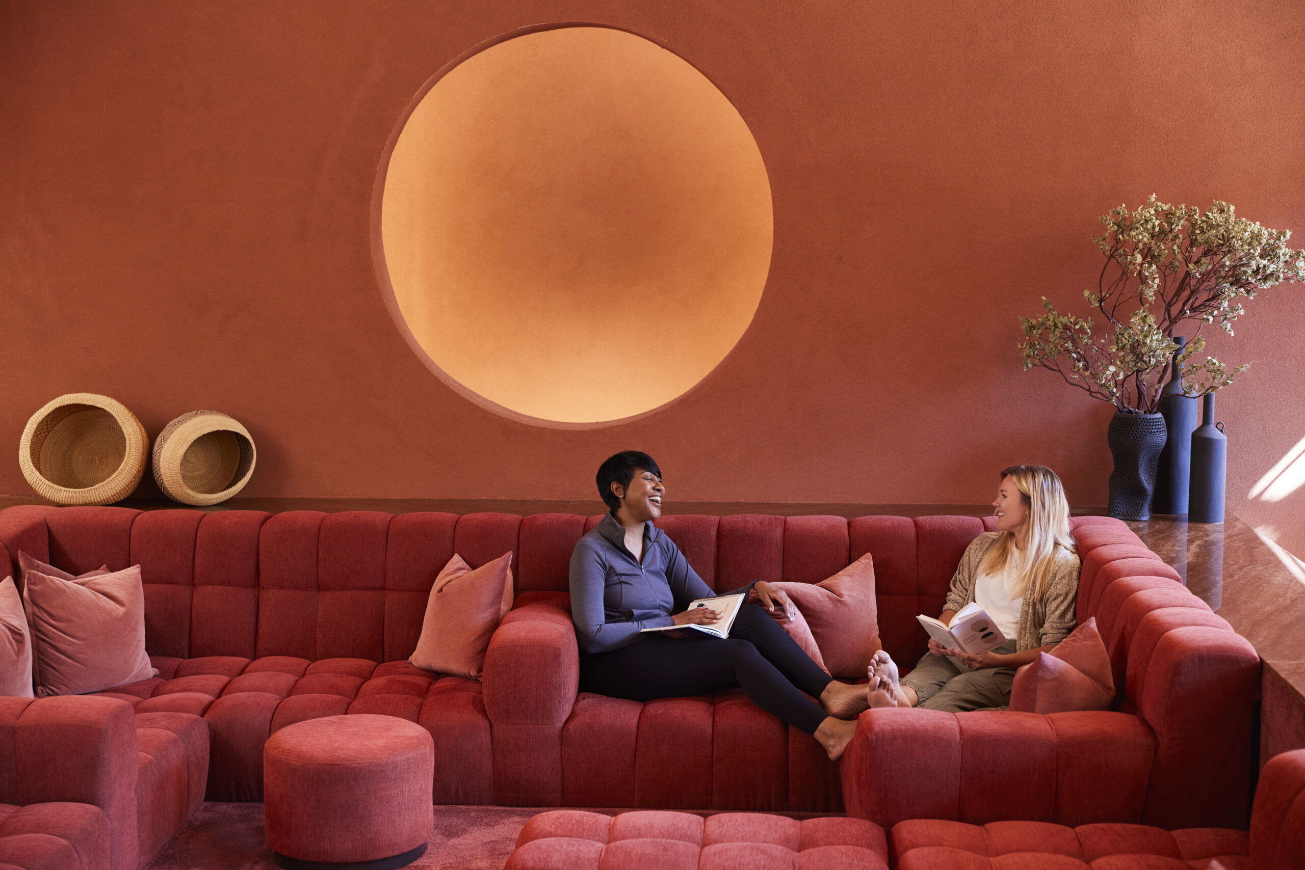 two women talking