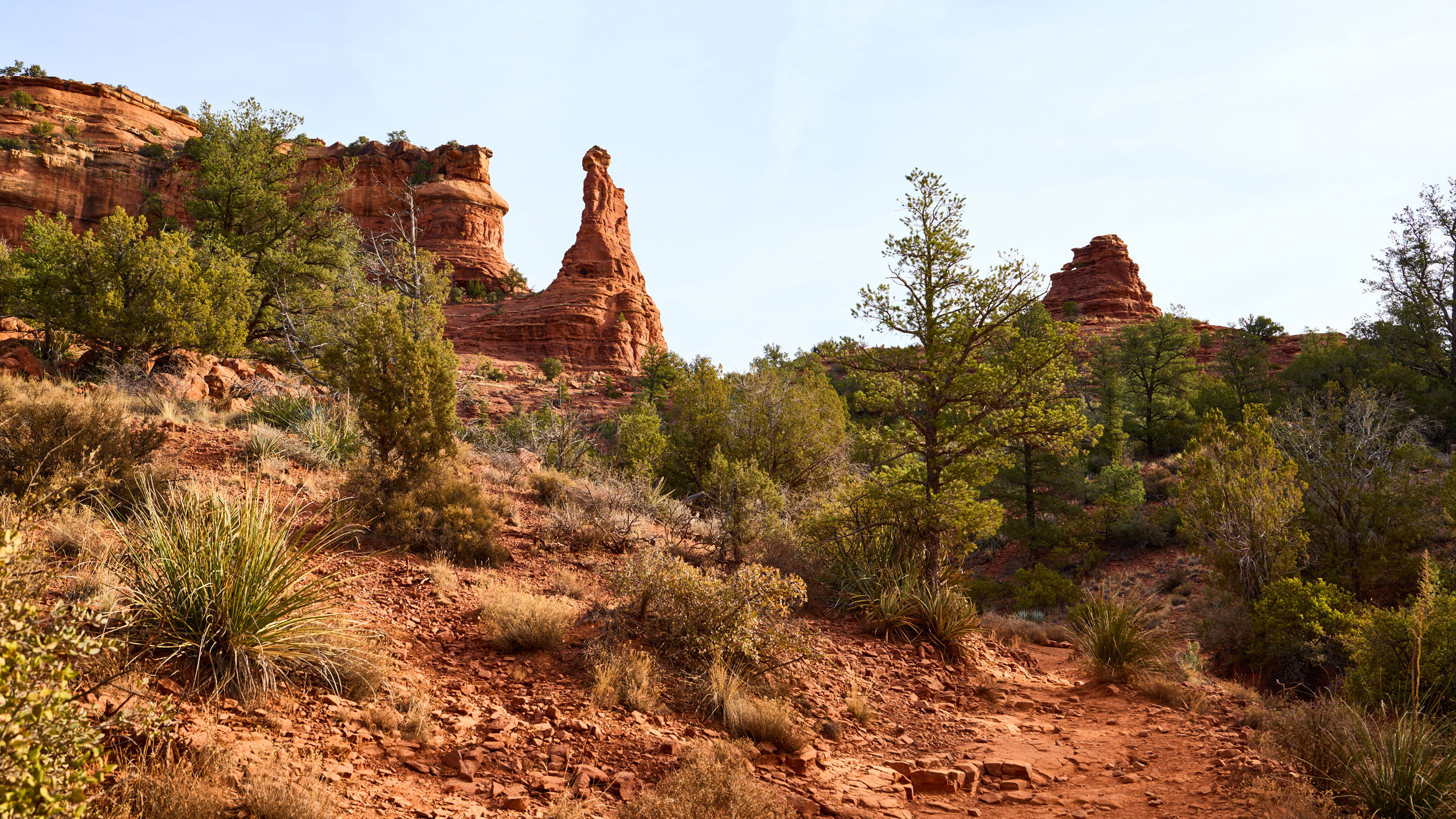 view of red rock formations