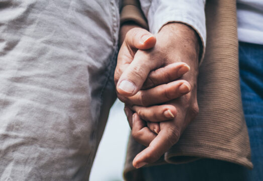 holding hands