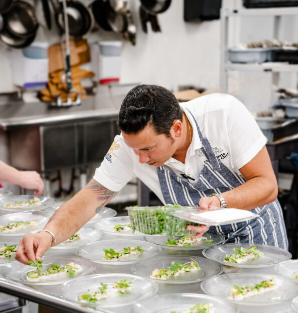 Chef Chris Huerta working